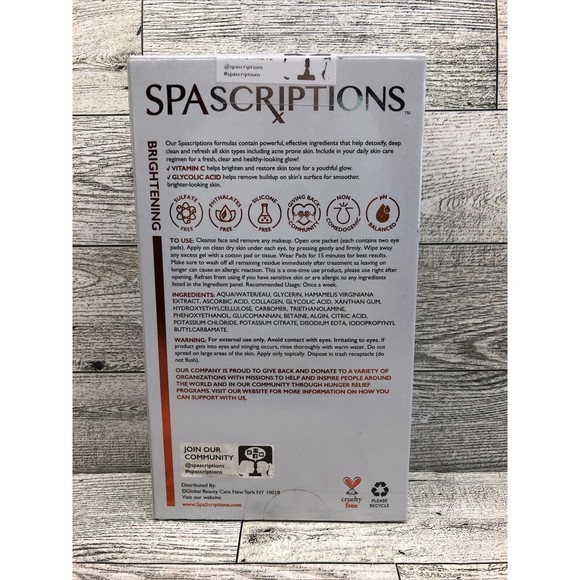 Spa Scriptions Brightening Hydrogel Under-Eye Pads 4 Pairs - Picture 2 of 3